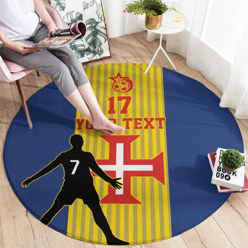 Custom Portugal Maderia Football Round Carpet Sporty Style