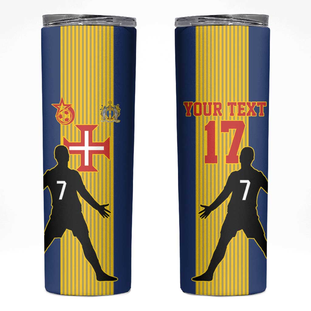 Custom Portugal Maderia Football Skinny Tumbler Sporty Style