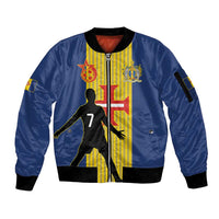 Custom Portugal Maderia Football Sleeve Zip Bomber Jacket Sporty Style