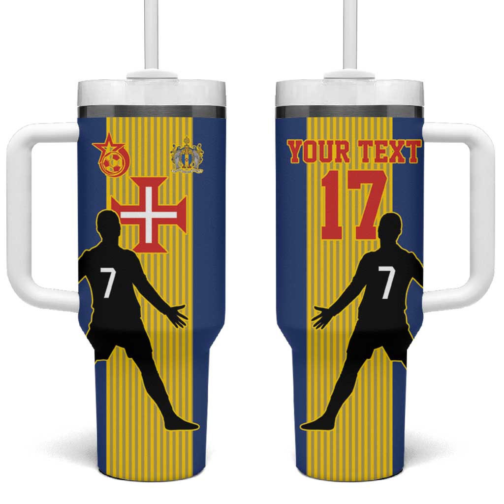 Custom Portugal Maderia Football Tumbler With Handle Sporty Style