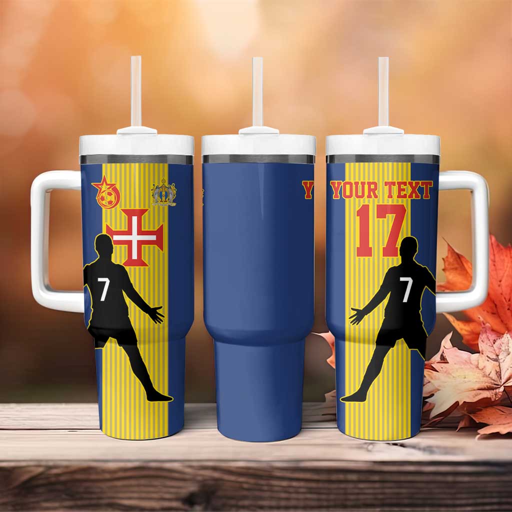 Custom Portugal Maderia Football Tumbler With Handle Sporty Style