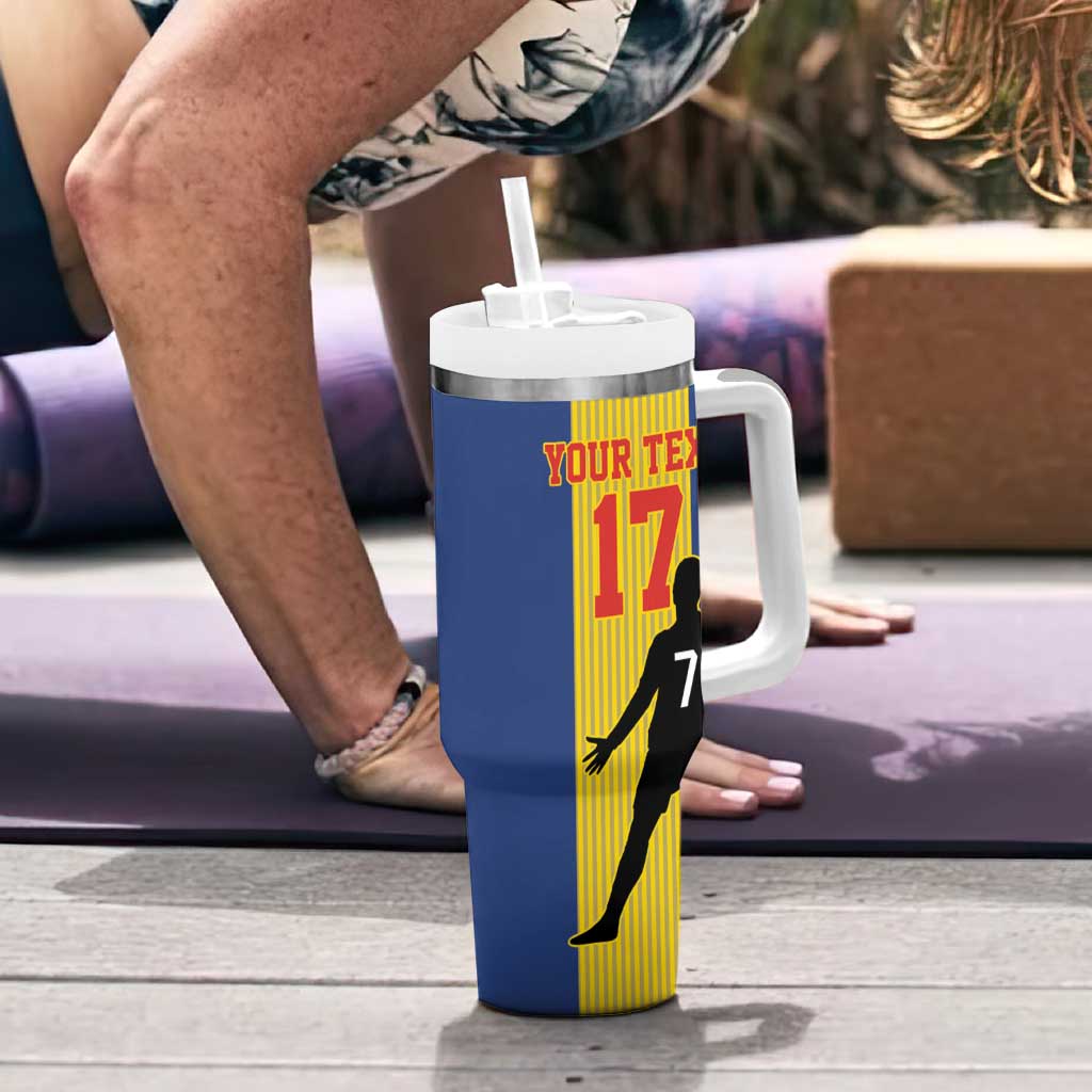 Custom Portugal Maderia Football Tumbler With Handle Sporty Style