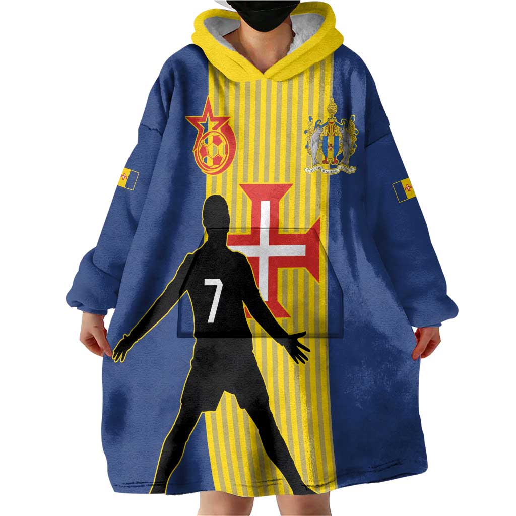 Custom Portugal Maderia Football Wearable Blanket Hoodie Sporty Style