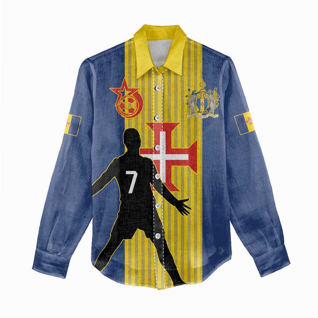 Custom Portugal Maderia Football Women Casual Shirt Sporty Style