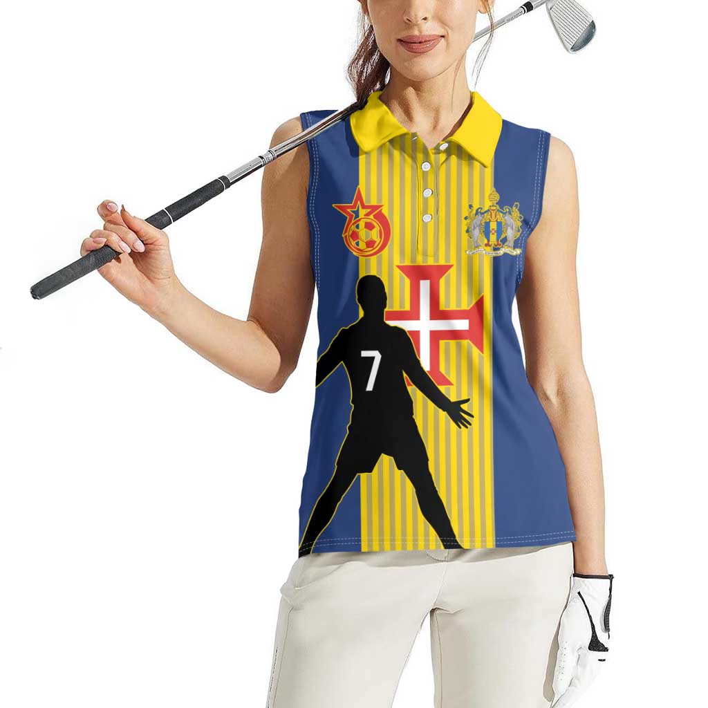 Custom Portugal Maderia Football Women Sleeveless Polo Shirt Sporty Style