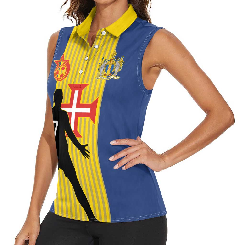 Custom Portugal Maderia Football Women Sleeveless Polo Shirt Sporty Style