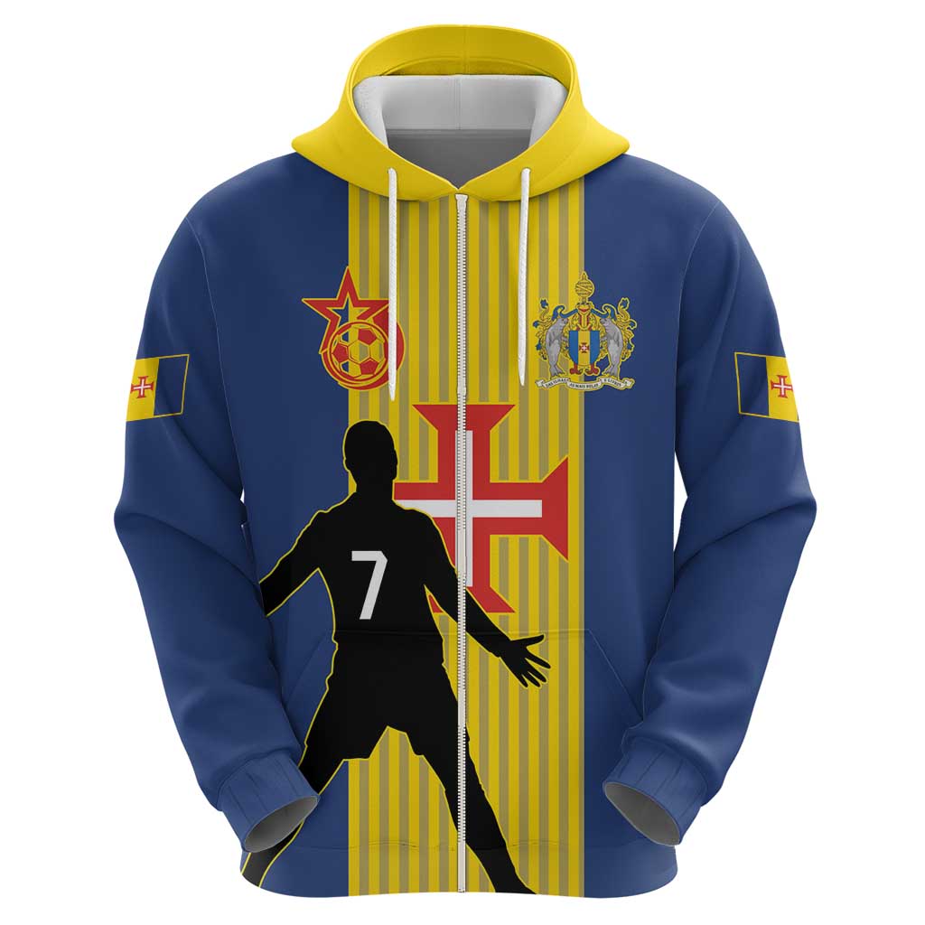 Custom Portugal Maderia Football Zip Hoodie Sporty Style