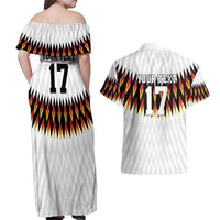 Custom Germany Football Couples Matching Off Shoulder Maxi Dress and Hawaiian Shirt Sporty Style