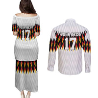 Custom Germany Football Couples Matching Puletasi and Long Sleeve Button Shirt Sporty Style
