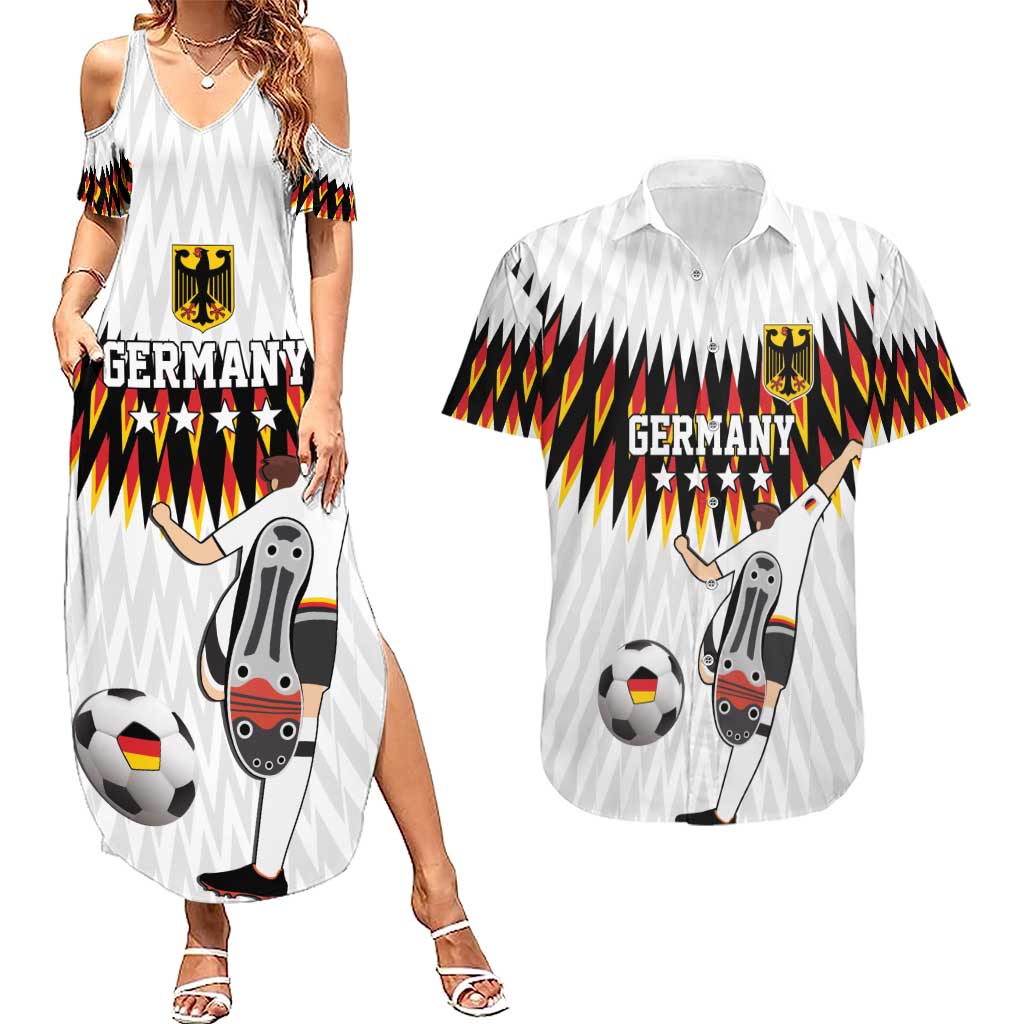 Custom Germany Football Couples Matching Summer Maxi Dress and Hawaiian Shirt Sporty Style
