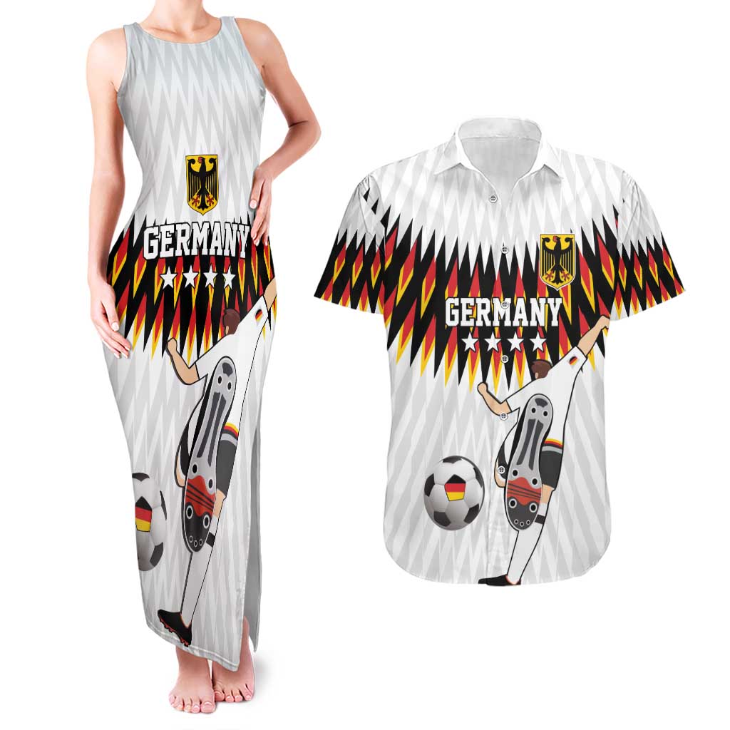 Custom Germany Football Couples Matching Tank Maxi Dress and Hawaiian Shirt Sporty Style