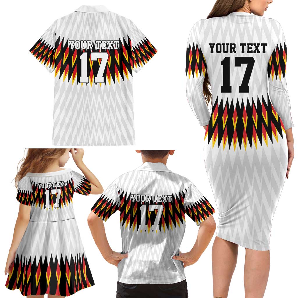 Custom Germany Football Family Matching Long Sleeve Bodycon Dress and Hawaiian Shirt Sporty Style