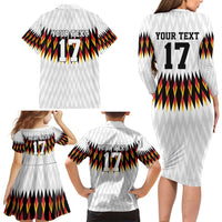 Custom Germany Football Family Matching Long Sleeve Bodycon Dress and Hawaiian Shirt Sporty Style