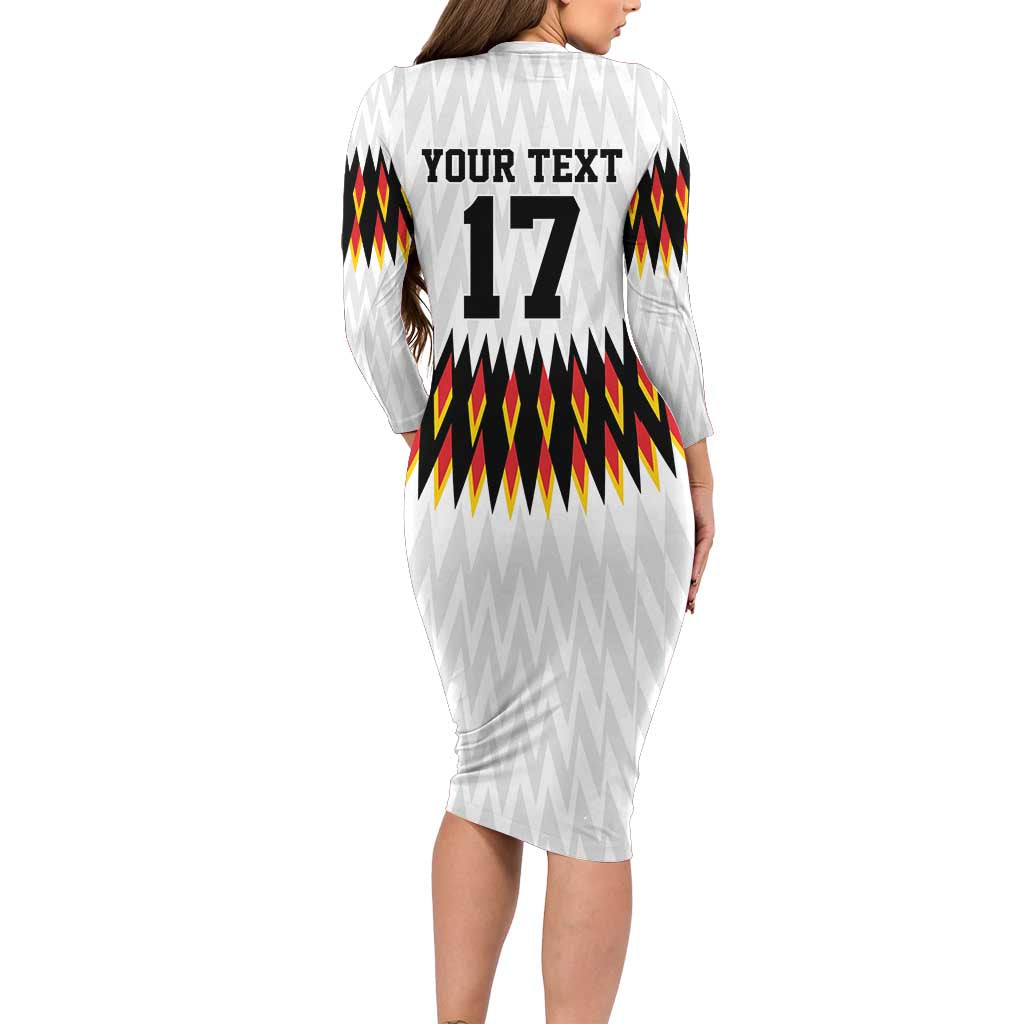 Custom Germany Football Family Matching Long Sleeve Bodycon Dress and Hawaiian Shirt Sporty Style