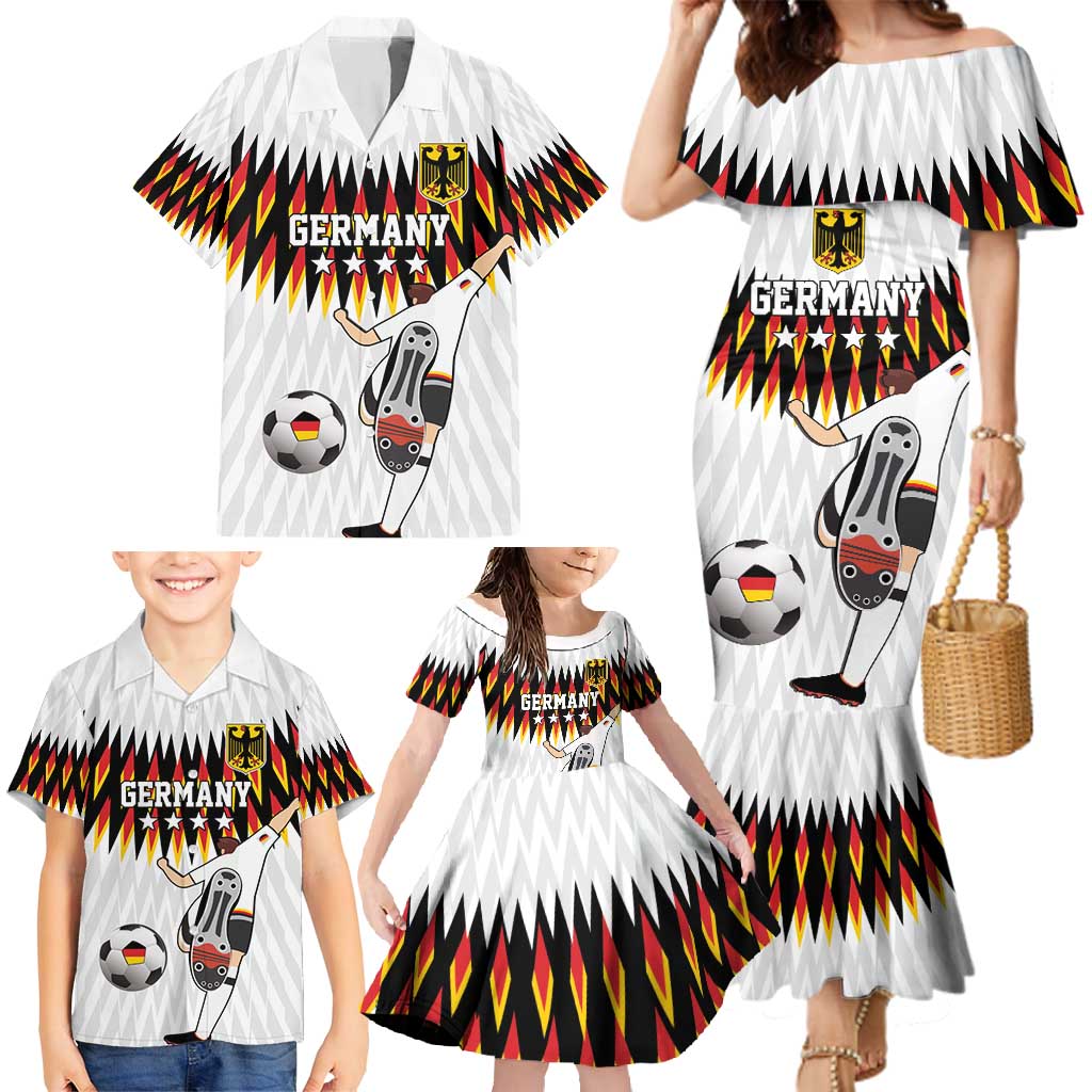 Custom Germany Football Family Matching Mermaid Dress and Hawaiian Shirt Sporty Style