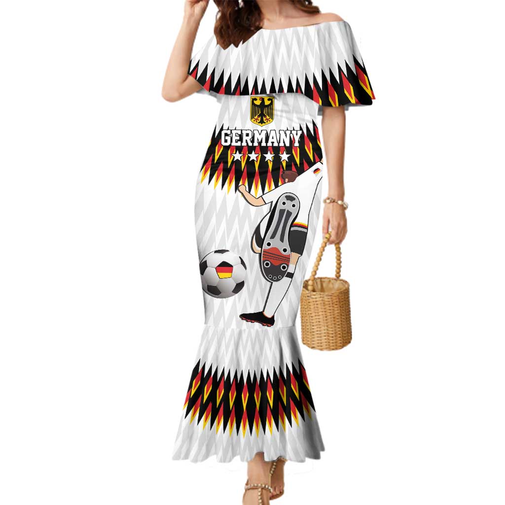 Custom Germany Football Family Matching Mermaid Dress and Hawaiian Shirt Sporty Style