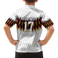 Custom Germany Football Family Matching Off The Shoulder Long Sleeve Dress and Hawaiian Shirt Sporty Style