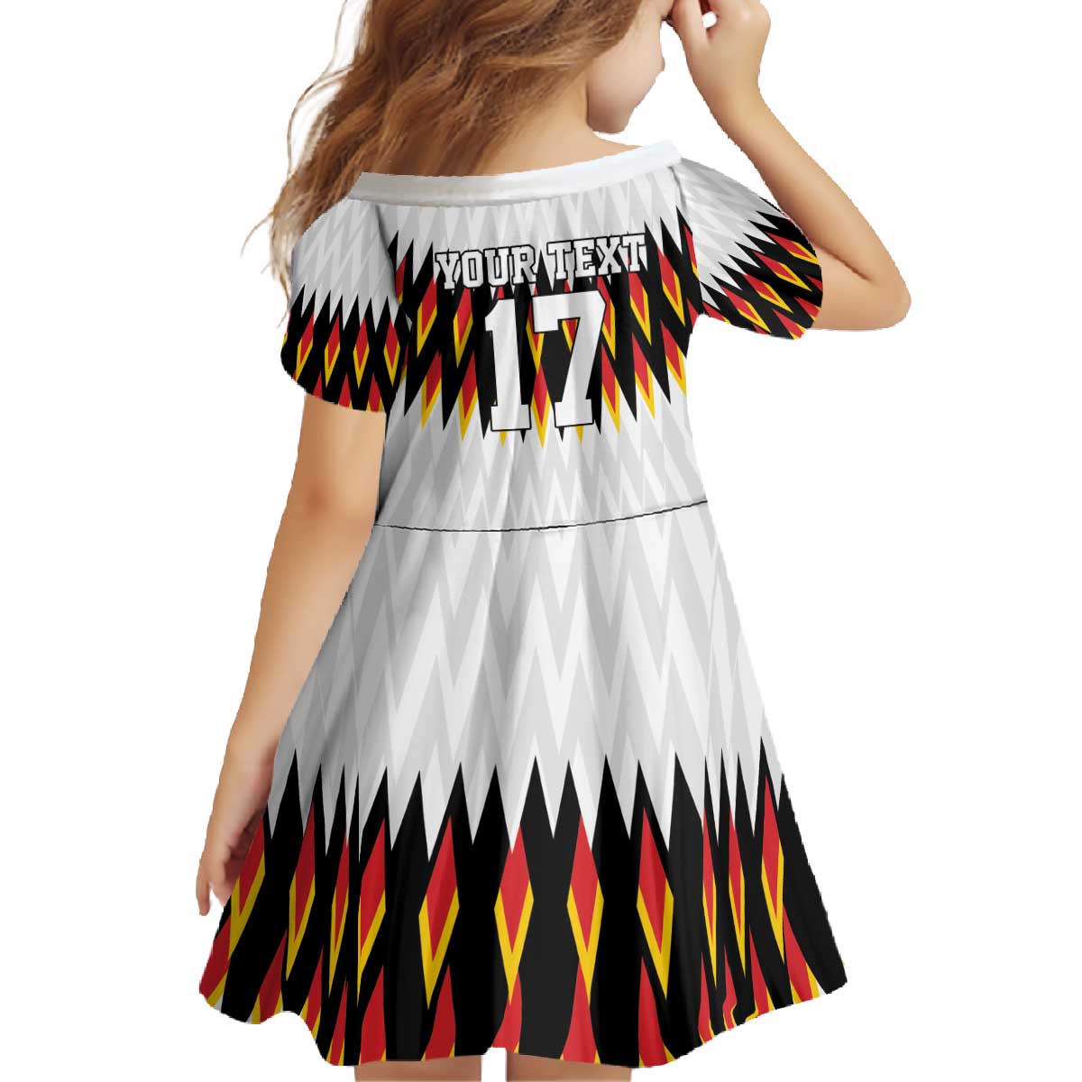 Custom Germany Football Family Matching Off The Shoulder Long Sleeve Dress and Hawaiian Shirt Sporty Style
