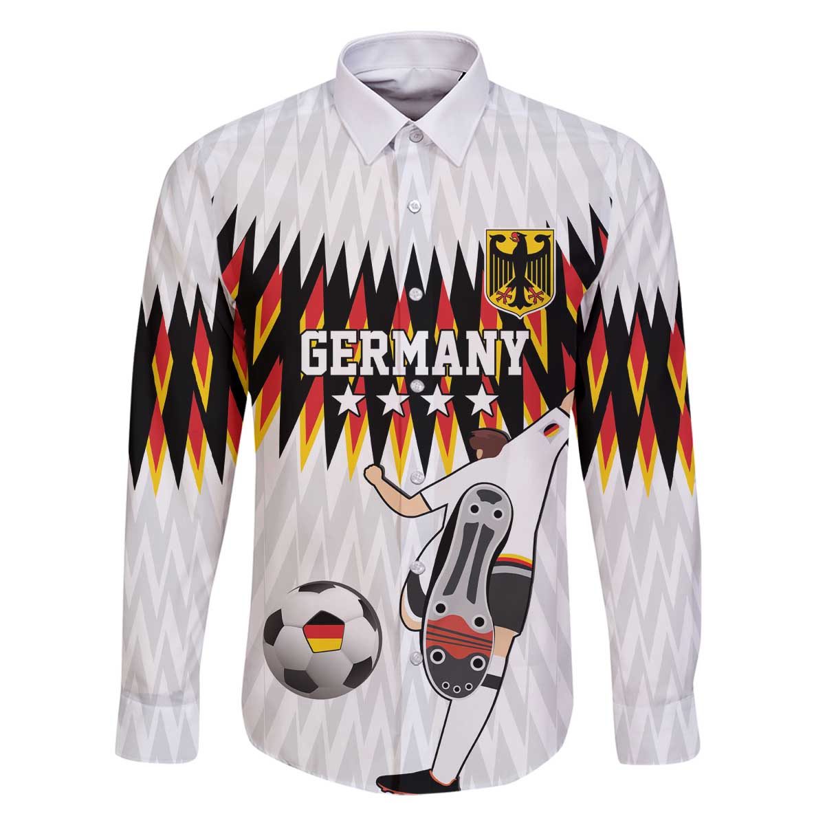 Custom Germany Football Family Matching Off The Shoulder Long Sleeve Dress and Hawaiian Shirt Sporty Style