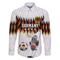 Custom Germany Football Family Matching Off The Shoulder Long Sleeve Dress and Hawaiian Shirt Sporty Style