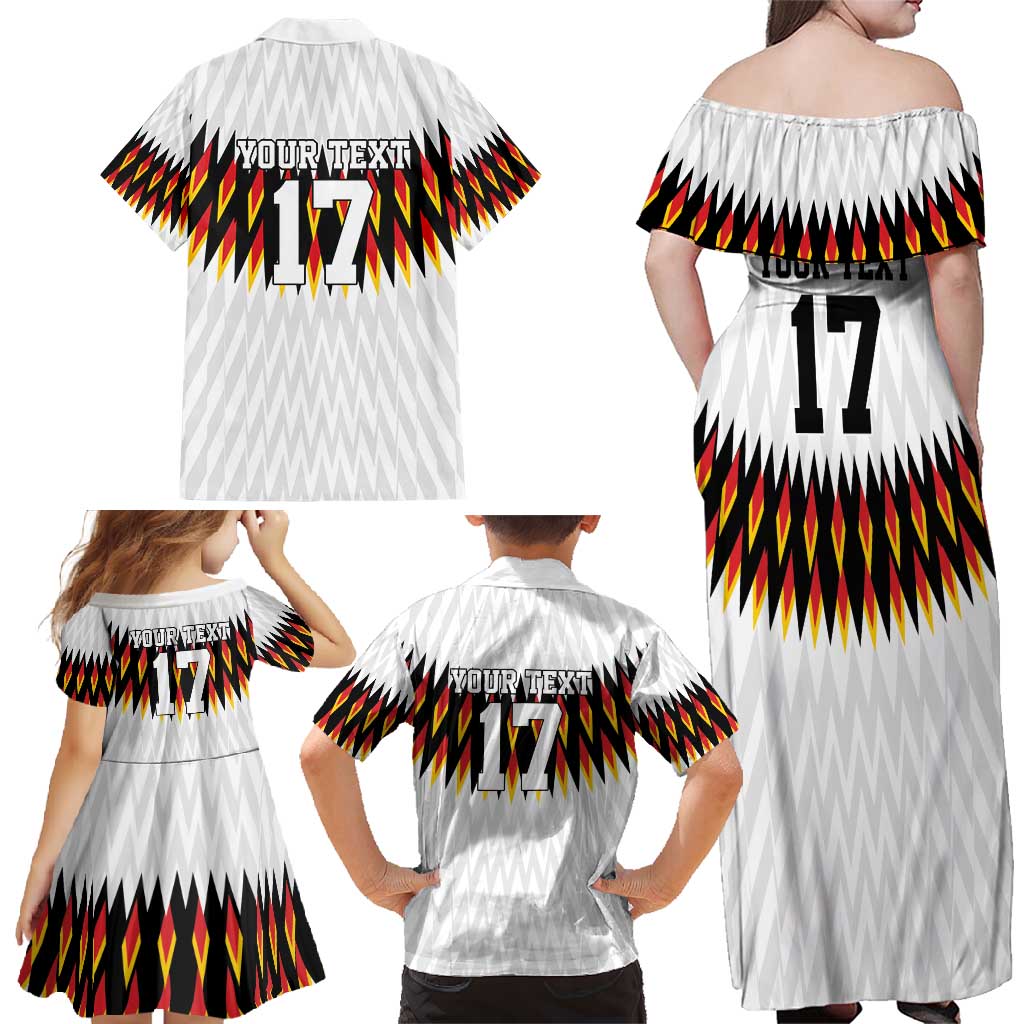 Custom Germany Football Family Matching Off Shoulder Maxi Dress and Hawaiian Shirt Sporty Style