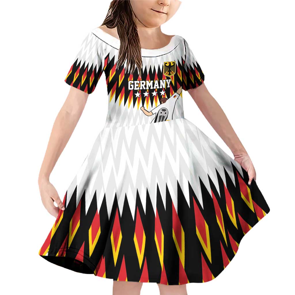Custom Germany Football Family Matching Off Shoulder Short Dress and Hawaiian Shirt Sporty Style