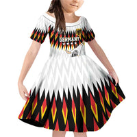Custom Germany Football Family Matching Off Shoulder Short Dress and Hawaiian Shirt Sporty Style