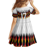 Custom Germany Football Family Matching Off Shoulder Short Dress and Hawaiian Shirt Sporty Style