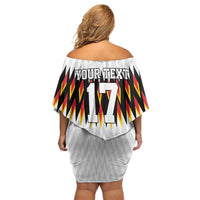 Custom Germany Football Family Matching Off Shoulder Short Dress and Hawaiian Shirt Sporty Style