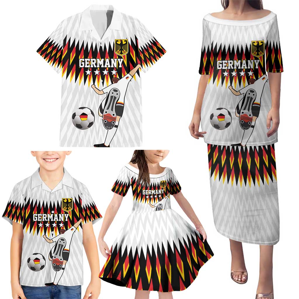 Custom Germany Football Family Matching Puletasi and Hawaiian Shirt Sporty Style