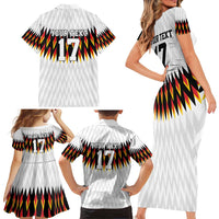 Custom Germany Football Family Matching Short Sleeve Bodycon Dress and Hawaiian Shirt Sporty Style