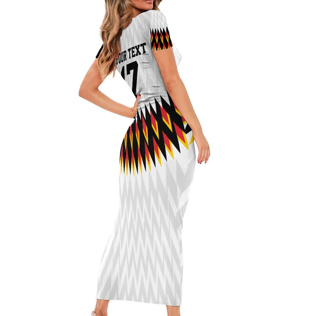 Custom Germany Football Family Matching Short Sleeve Bodycon Dress and Hawaiian Shirt Sporty Style