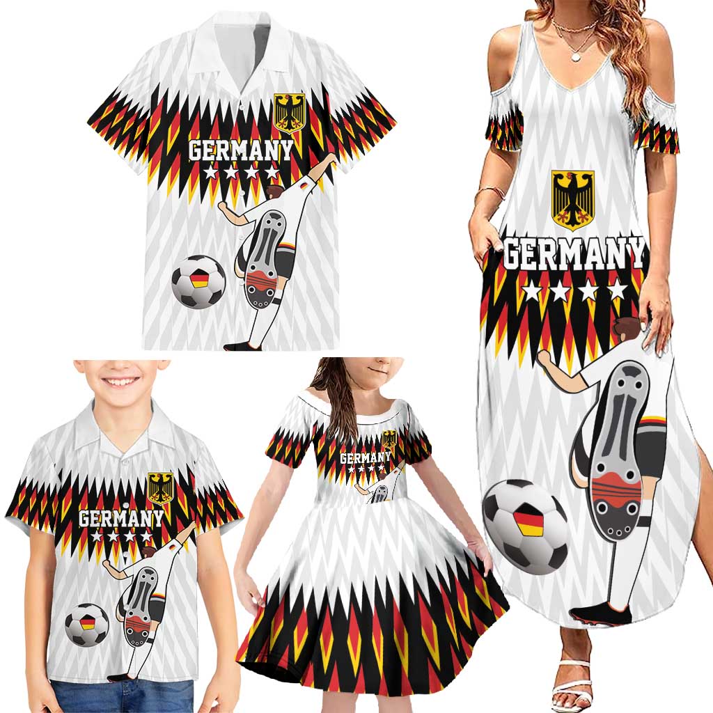 Custom Germany Football Family Matching Summer Maxi Dress and Hawaiian Shirt Sporty Style