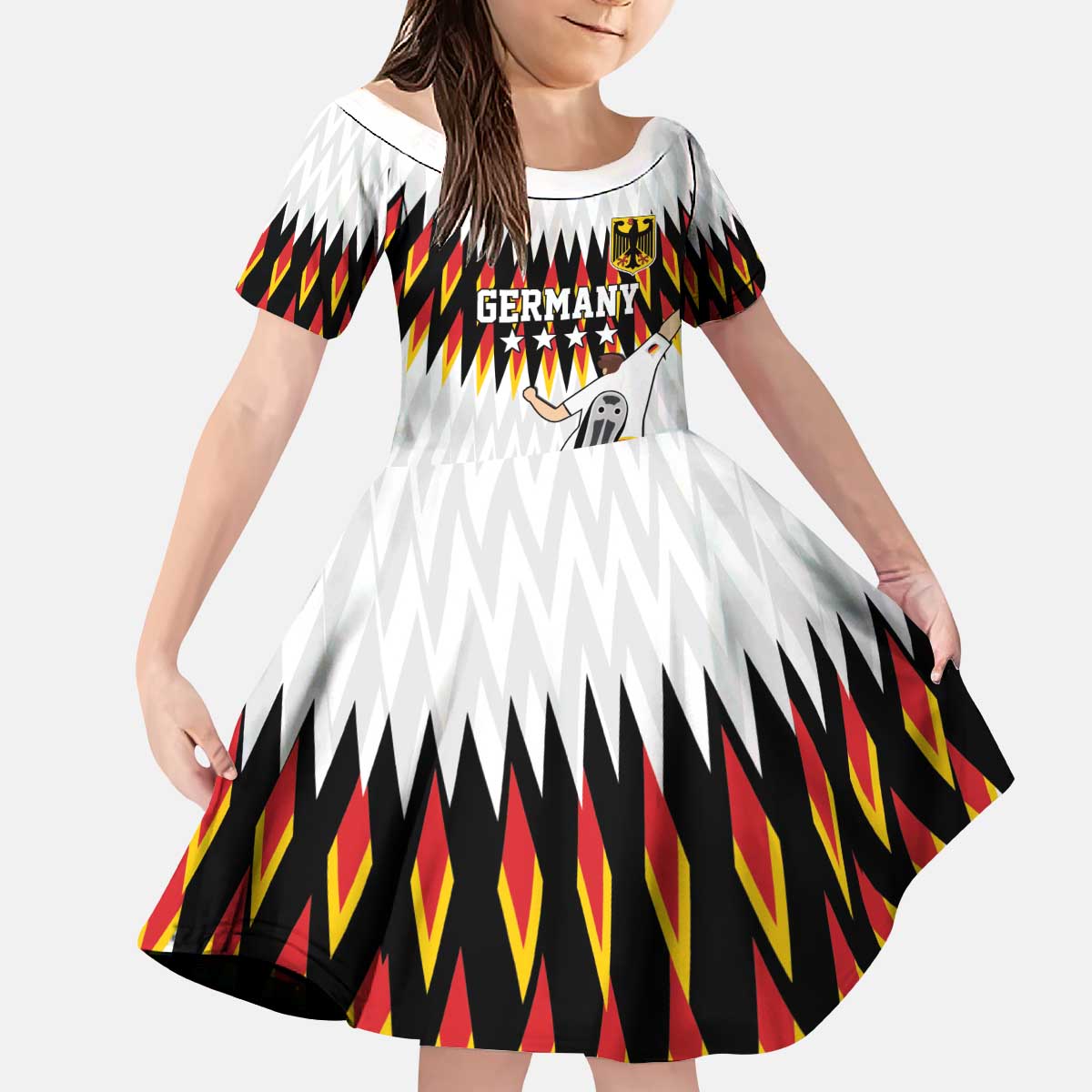 Custom Germany Football Kid Short Sleeve Dress Sporty Style