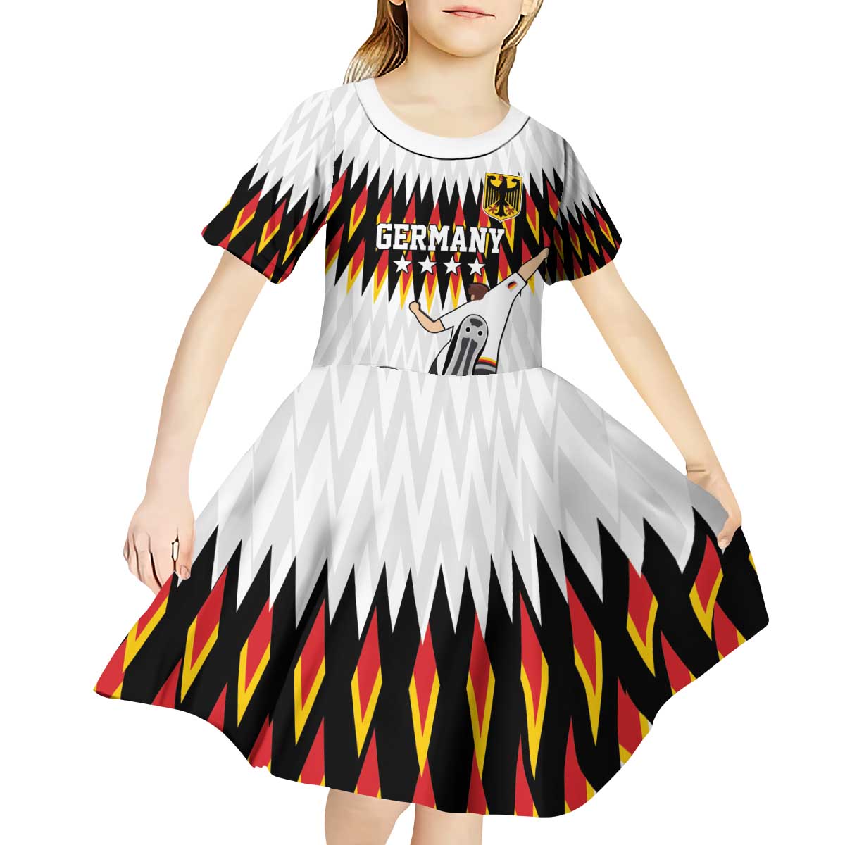 Custom Germany Football Kid Short Sleeve Dress Sporty Style