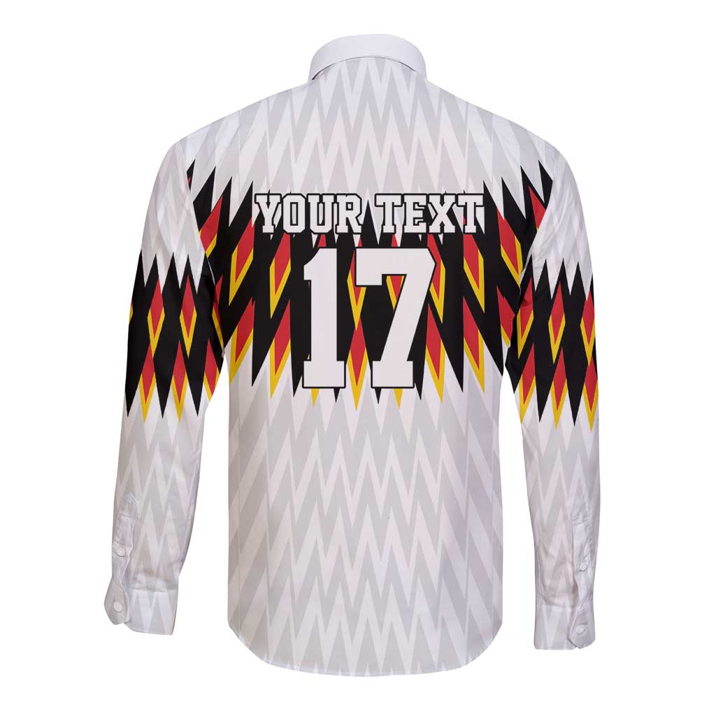 Custom Germany Football Long Sleeve Button Shirt Sporty Style