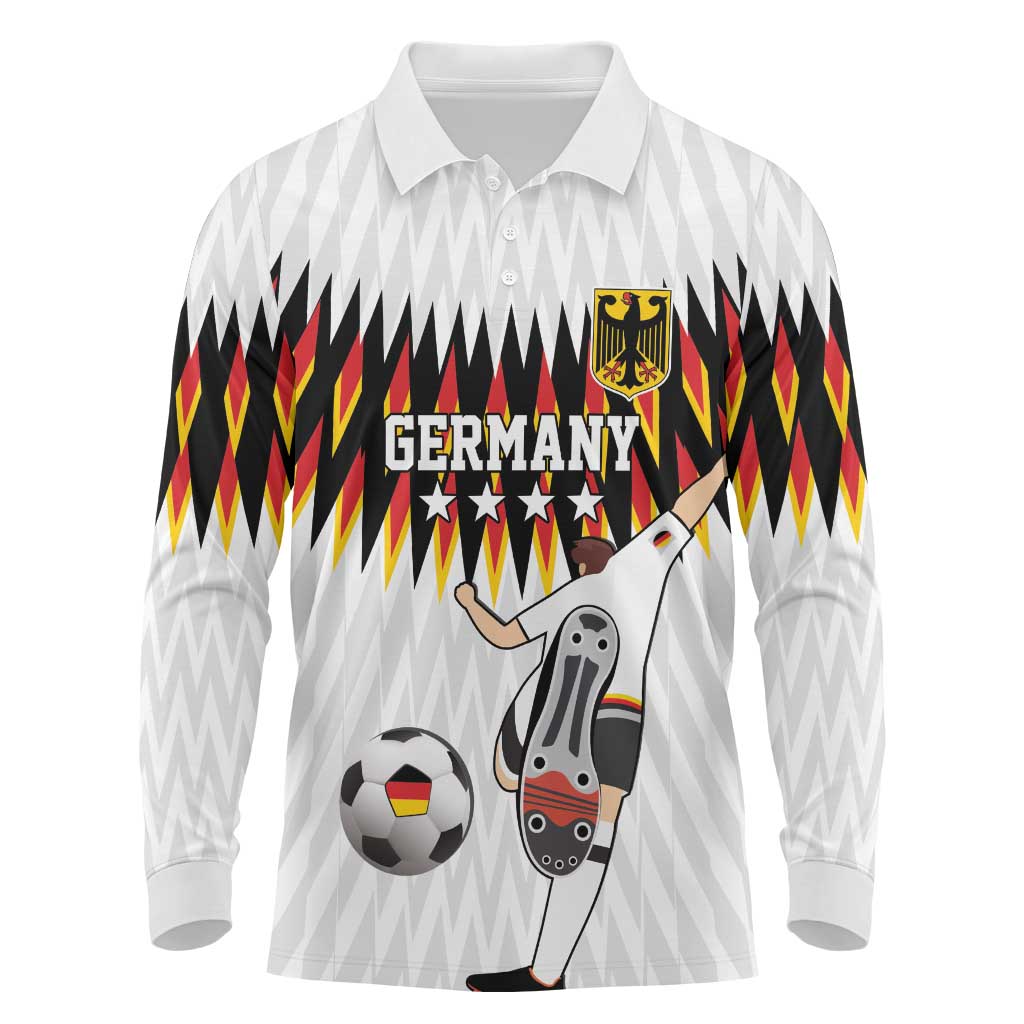 Custom Germany Football Long Sleeve Polo Shirt Sporty Style