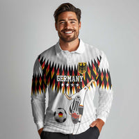 Custom Germany Football Long Sleeve Polo Shirt Sporty Style
