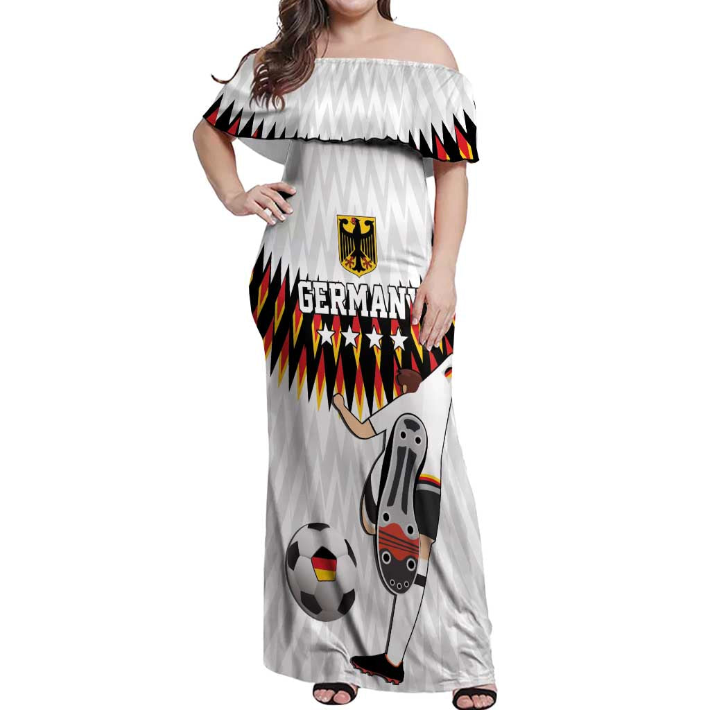 Custom Germany Football Off Shoulder Maxi Dress Sporty Style