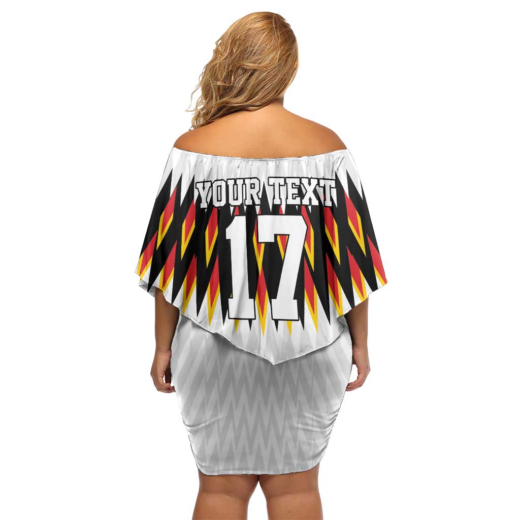 Custom Germany Football Off Shoulder Short Dress Sporty Style