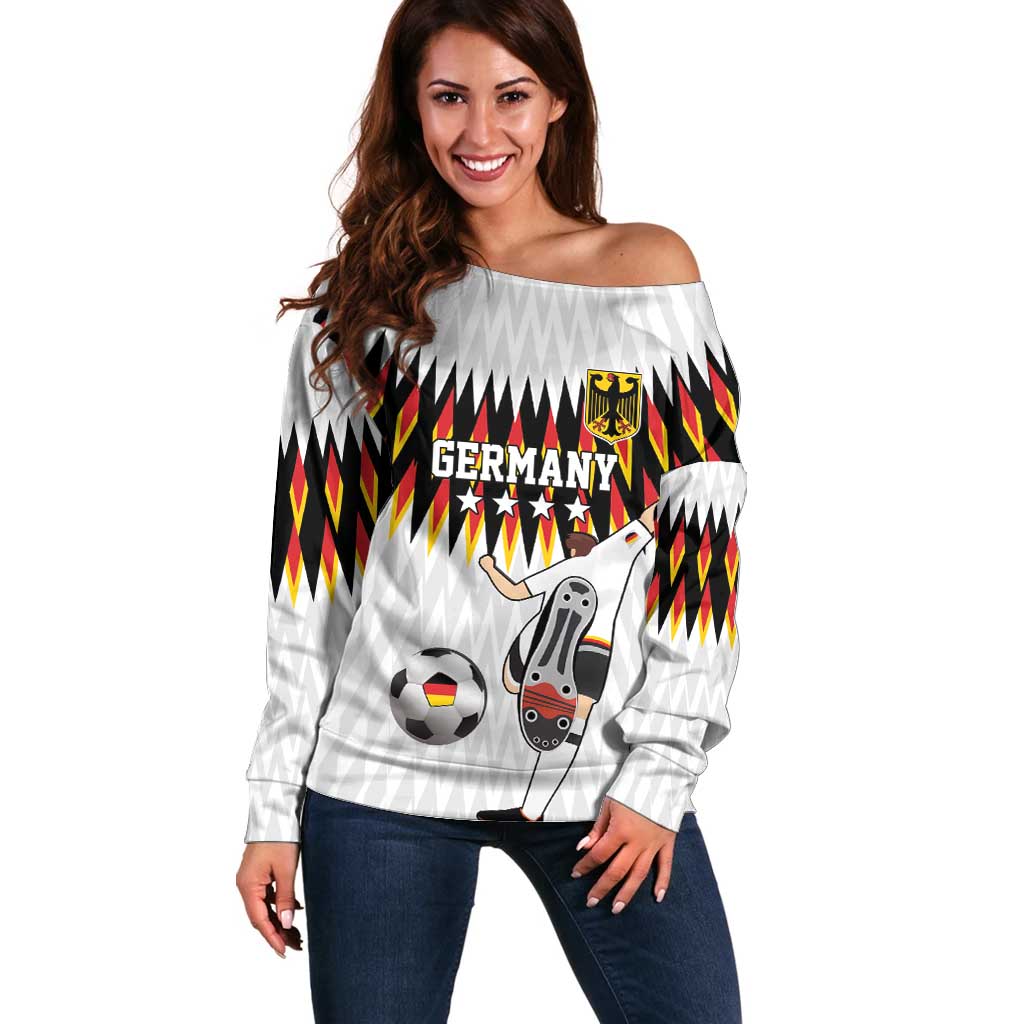 Custom Germany Football Off Shoulder Sweater Sporty Style