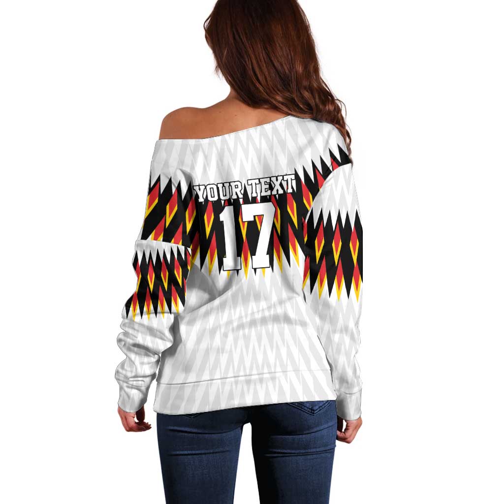 Custom Germany Football Off Shoulder Sweater Sporty Style