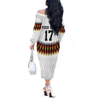 Custom Germany Football Off The Shoulder Long Sleeve Dress Sporty Style