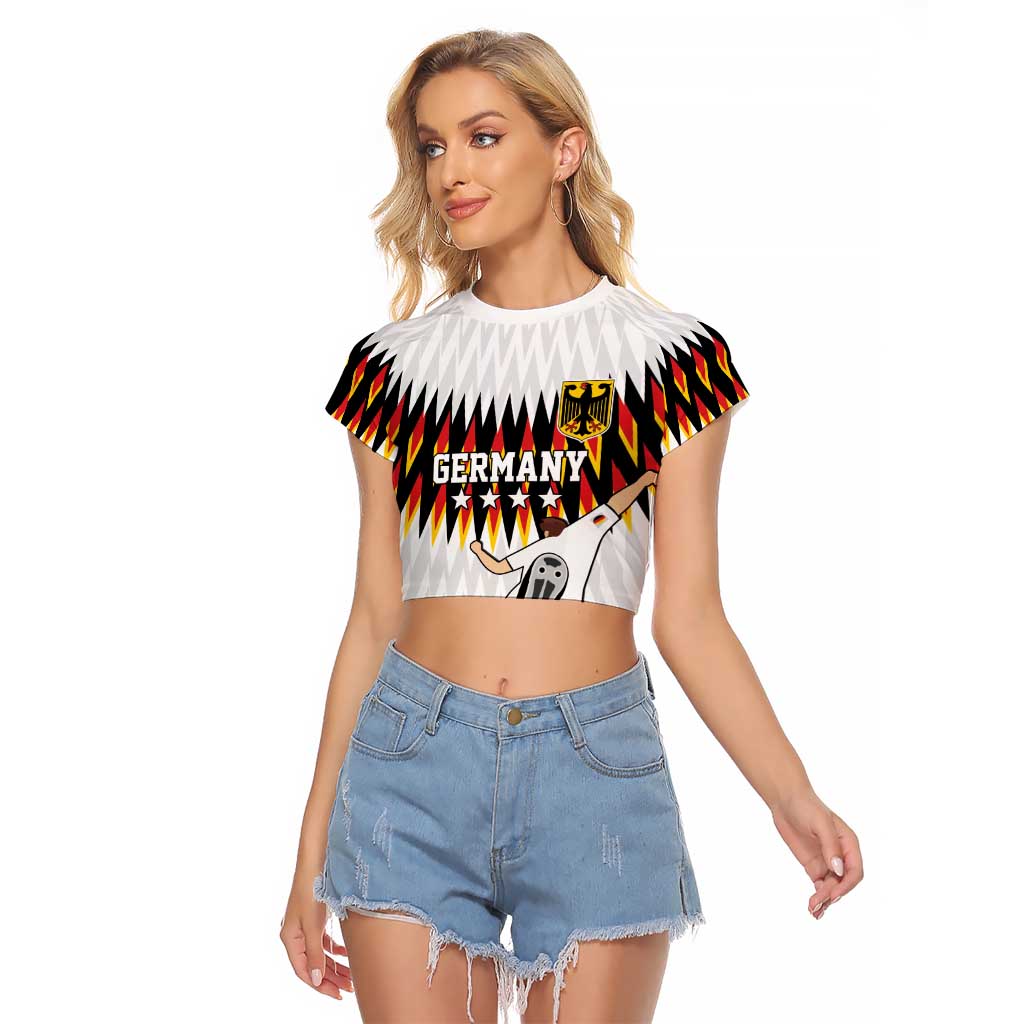 Custom Germany Football Raglan Cropped T Shirt Sporty Style