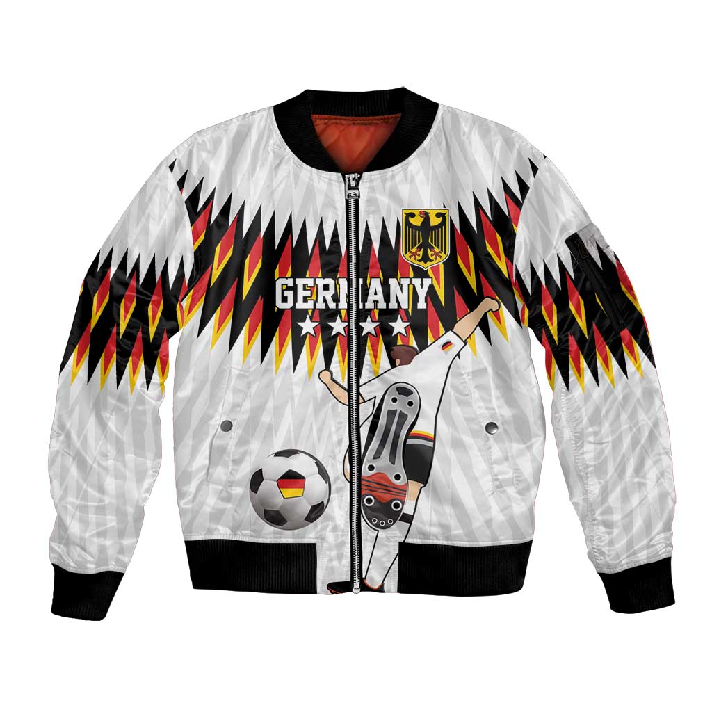 Custom Germany Football Sleeve Zip Bomber Jacket Sporty Style