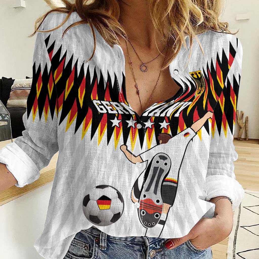 Custom Germany Football Women Casual Shirt Sporty Style