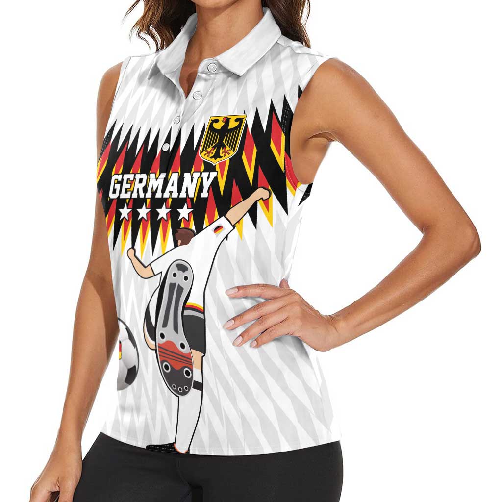 Custom Germany Football Women Sleeveless Polo Shirt Sporty Style