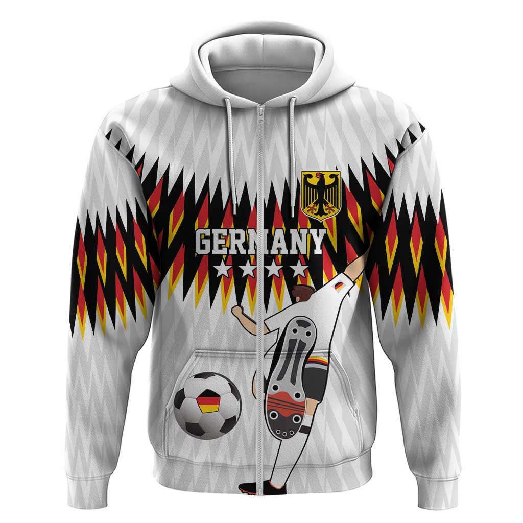 Custom Germany Football Zip Hoodie Sporty Style