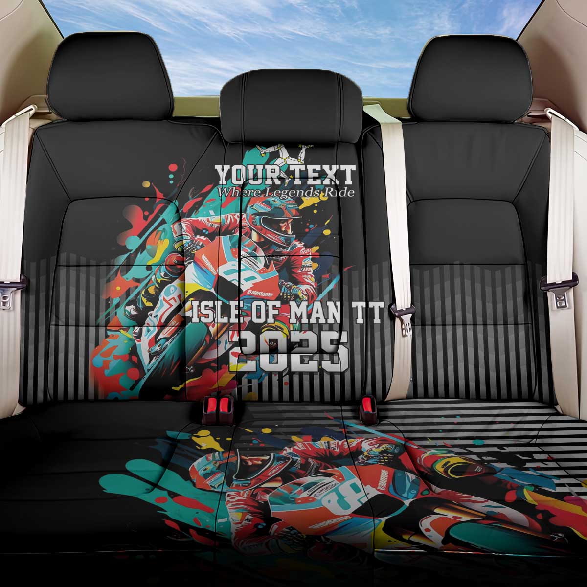 Personalized Isle of Man TT Back Car Seat Cover Motorcycle Racing