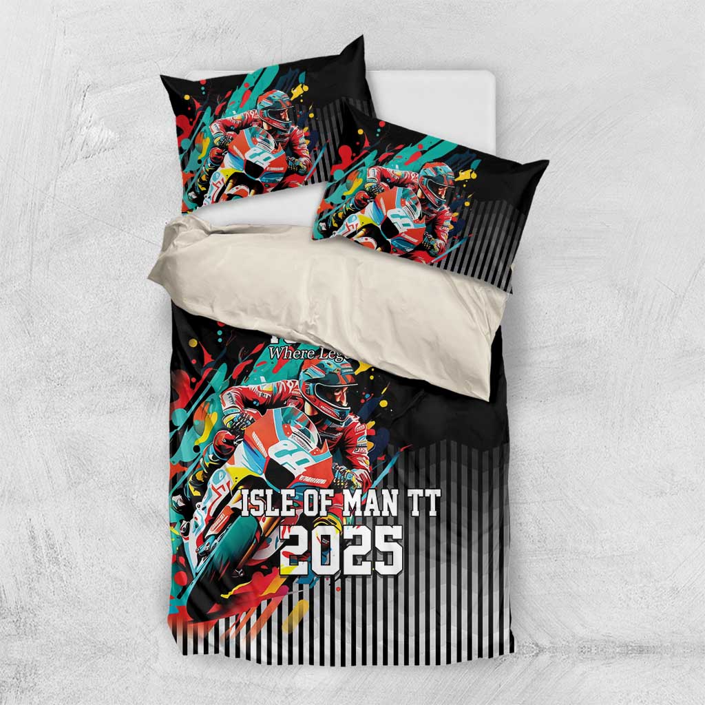 Personalized Isle of Man TT Bedding Set Motorcycle Racing